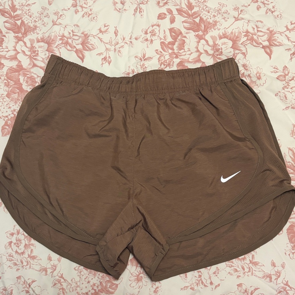 Brown Athletic Shorts with Logo
